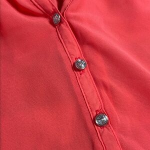 Coral Blouse with Button Details